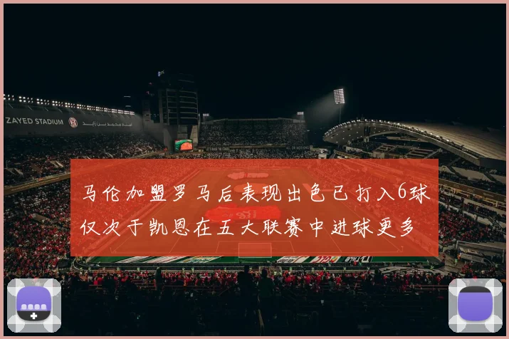 马伦加盟罗马后表现出色已打入6球仅次于凯恩在五大联赛中进球更多